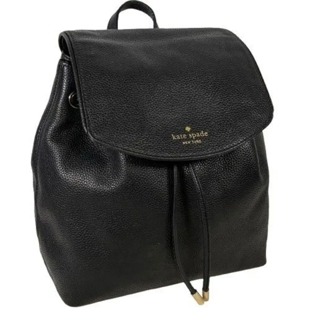 Kate Spade Backpack Purse Mulberry Street Small Breezy Black Pebbled Leather Bag